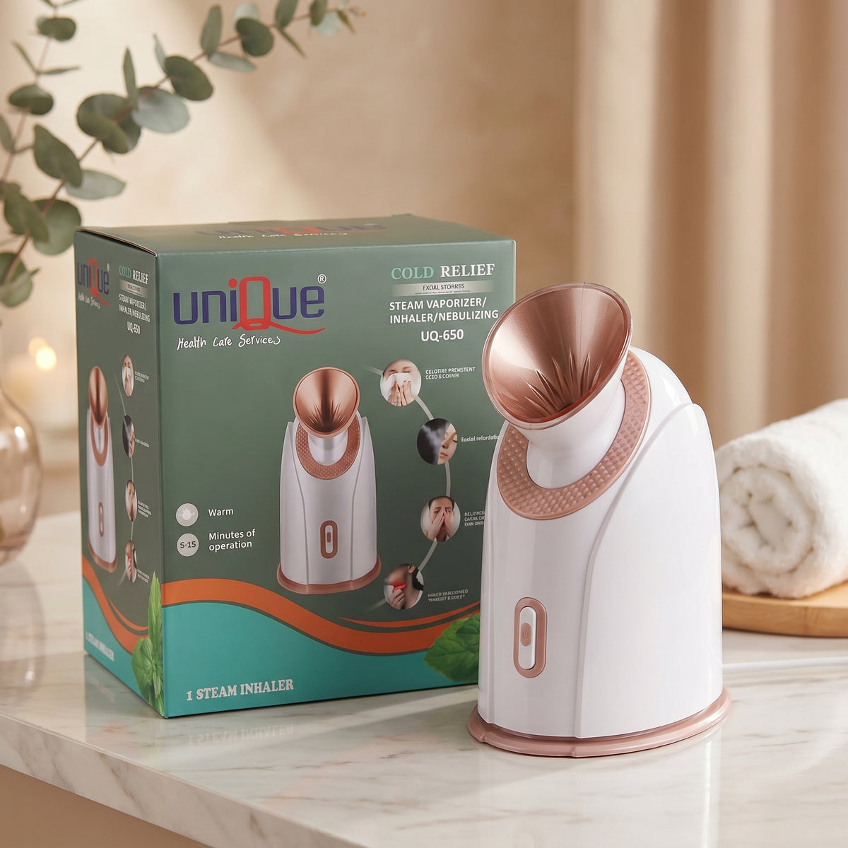 Unique portable steam inhaler and vaporizer humidifier