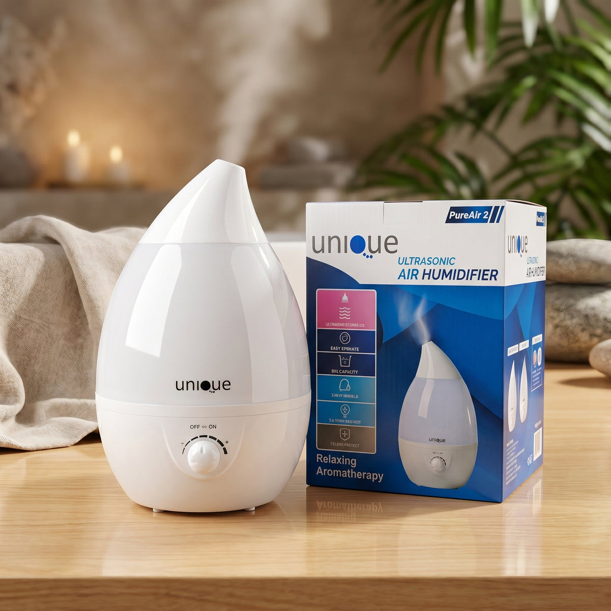 Unique ultrasonic air humidifier