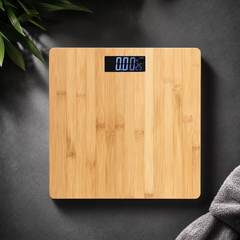 Digital Wooden Bathroom Scale – Smart Weight Machine