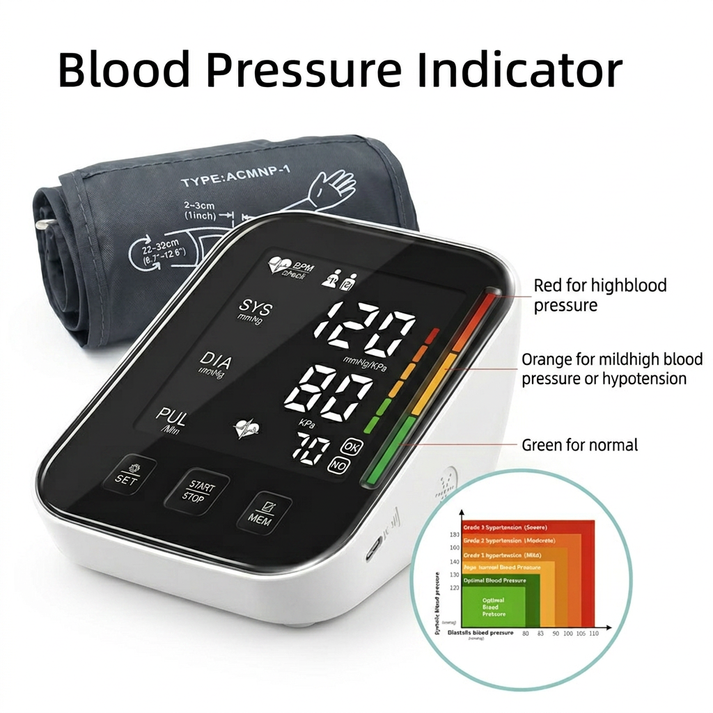 Rechargeable Digital Blood Pressure Monitor with Cuff & LCD Display – Model AESU572