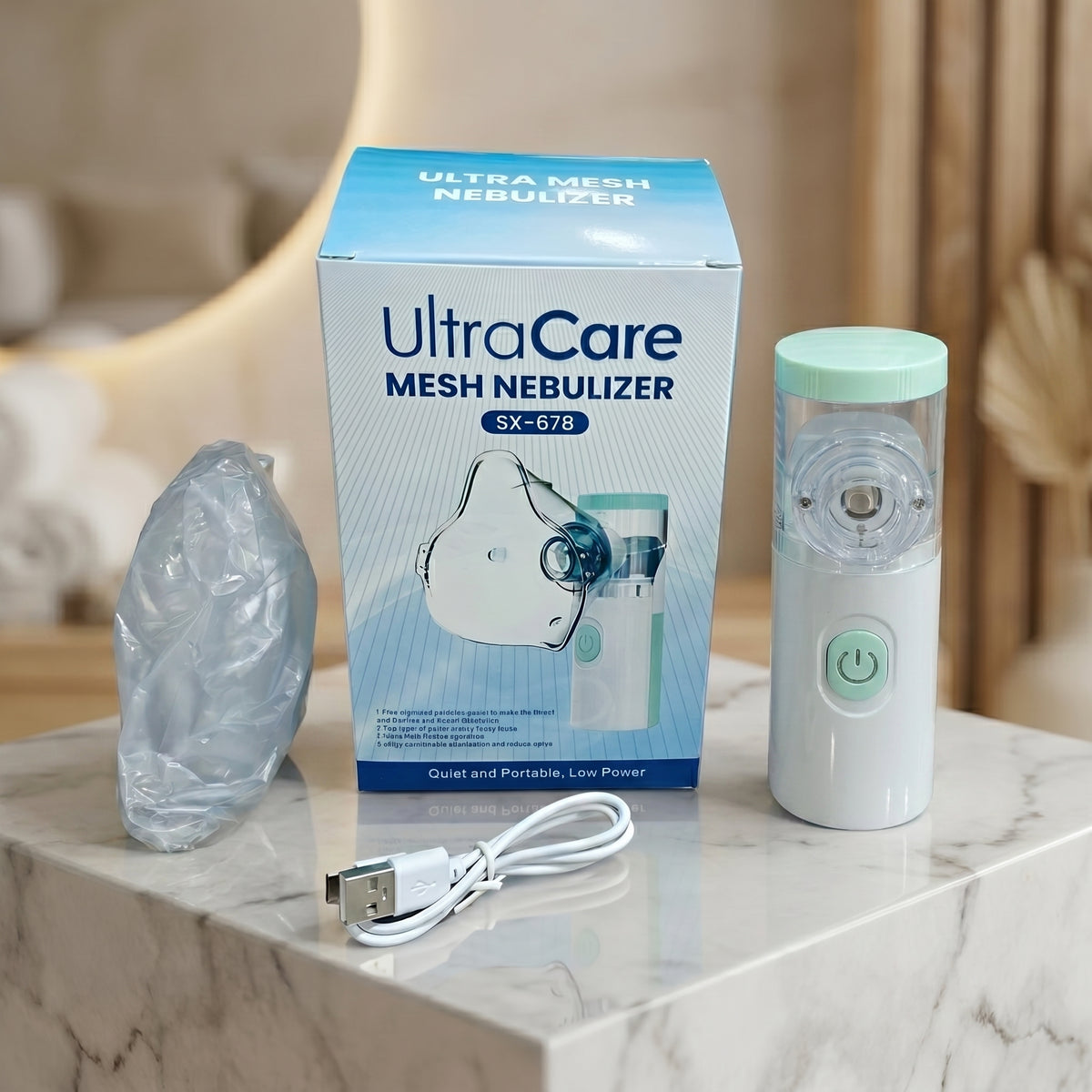 Ultra Care Portable Mesh Nebulizer for Adults & Kids