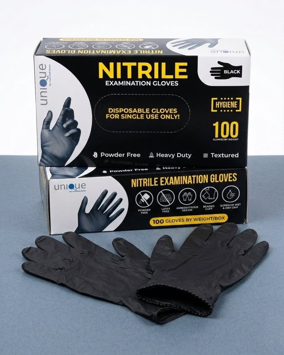 Unique Nitrile Black Gloves